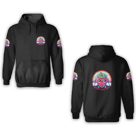 Cute Strawberry, Strawberry Lover, Rainbow Berry 3D Hoodies