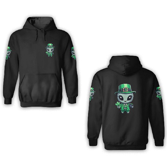 St. Patrick's Day Alien Extraterrestrial 3D Hoodies