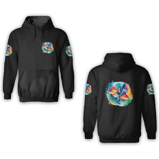 Color splash zodiac: Pisces 3D Hoodies