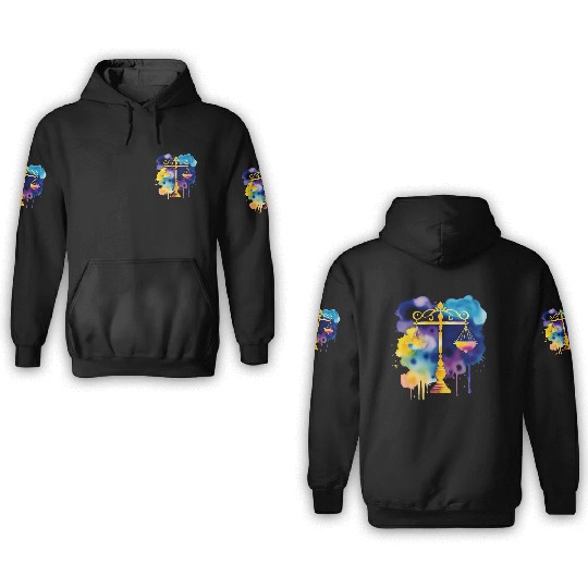 Color splash zodiac: Libra 3D Hoodies
