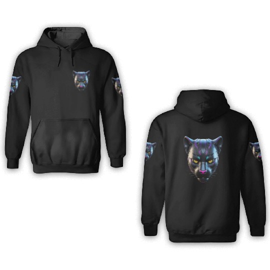 Robot Black Panther 3D Hoodies