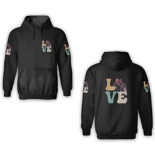 LOVE Tractor Pulling Tractor Driver Farmer Farming 3D Hoodies