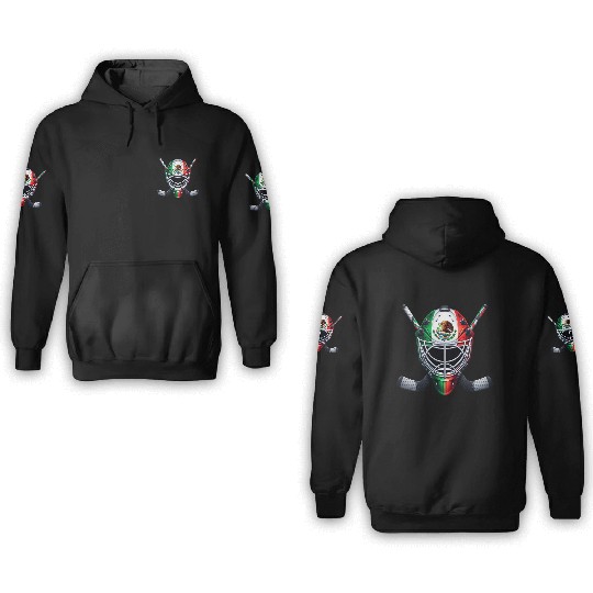Mexico ice hockey flags ice hockey helmet design 3D Hoodies