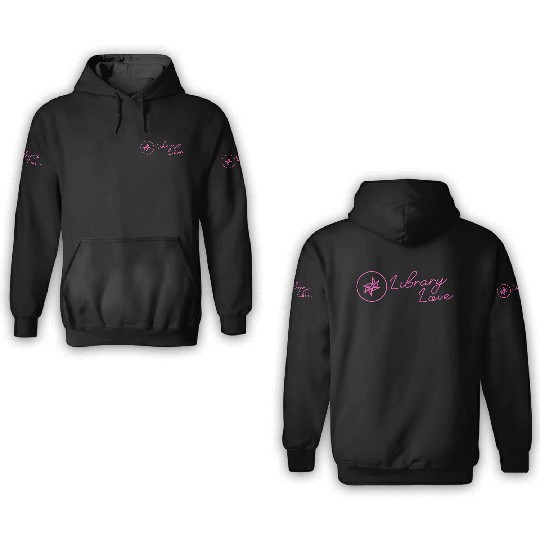 ALIA Library Love Neon Pink Solid 3D Hoodies
