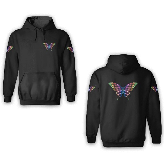 Neon Tie Dye Butterfly 1 3D Hoodies