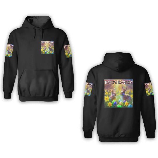 Happy Easter Rabbits - 2 3D Hoodies