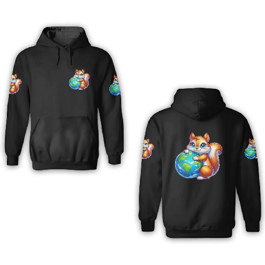 Squirrel for Earth Environmental Nature 3D Hoodies
