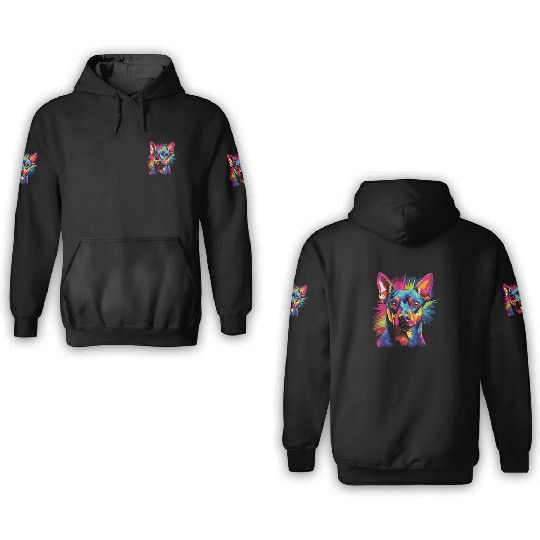 Watercolor Colorful Miniature Pinscher 3D Hoodies