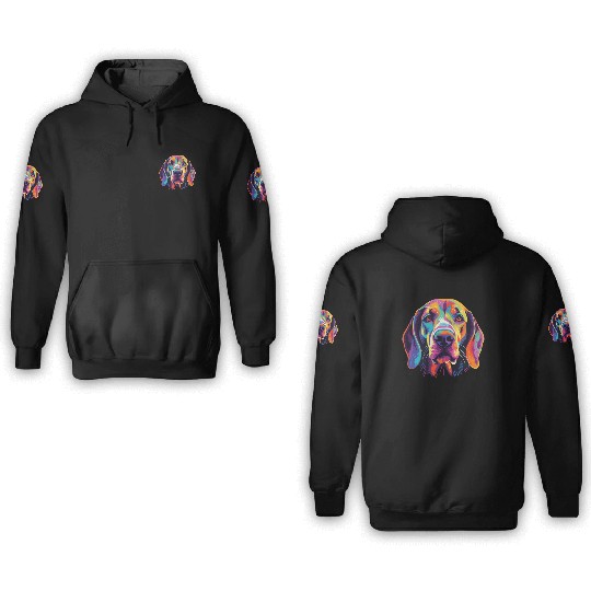 Watercolor Colorful English Foxhound 3D Hoodies
