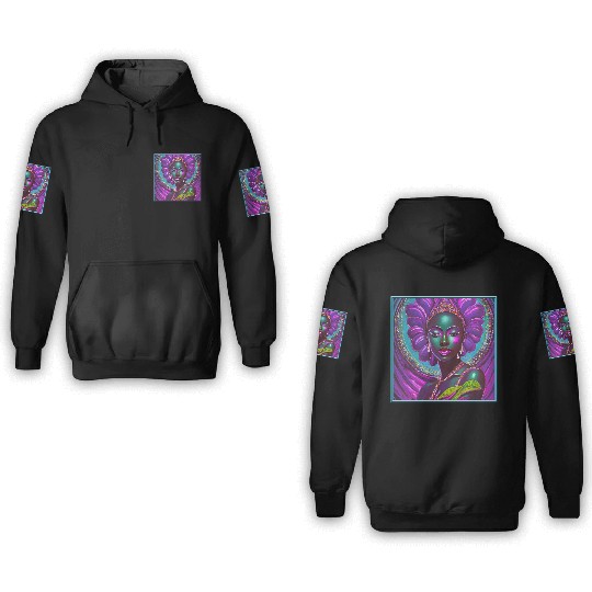 African Goddess Violet Nurturing Me - 1 3D Hoodies
