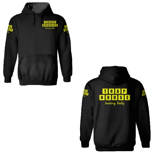 Trap House Serving Daily Black Waffle 3D Hoodies