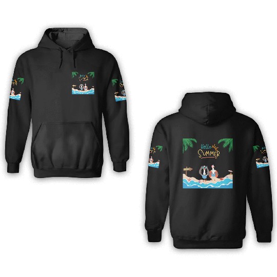 beach lobster 3D Hoodies