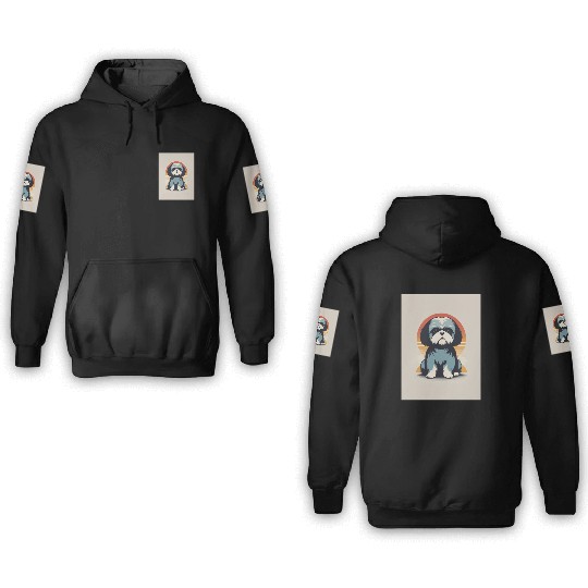 Shih Tzu Dog 1 - Japanese Retro Art 3D Hoodies