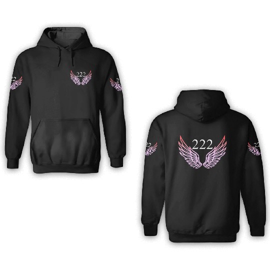 222 angel number 3D Hoodies