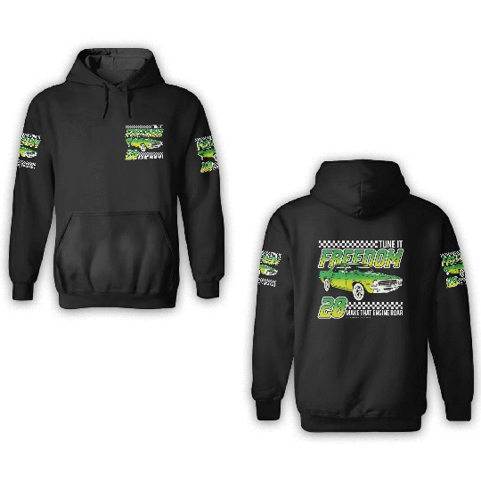 Racing OLD car illustrated | muscle car 3D Hoodies