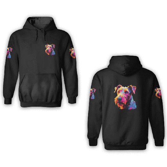 Watercolor Colorful Irish Terrier 3D Hoodies