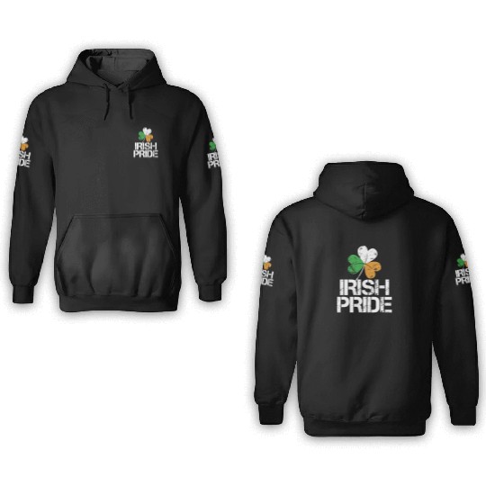 IRISH PRIDE Celtic Cross St Patricks Day 3D Hoodies