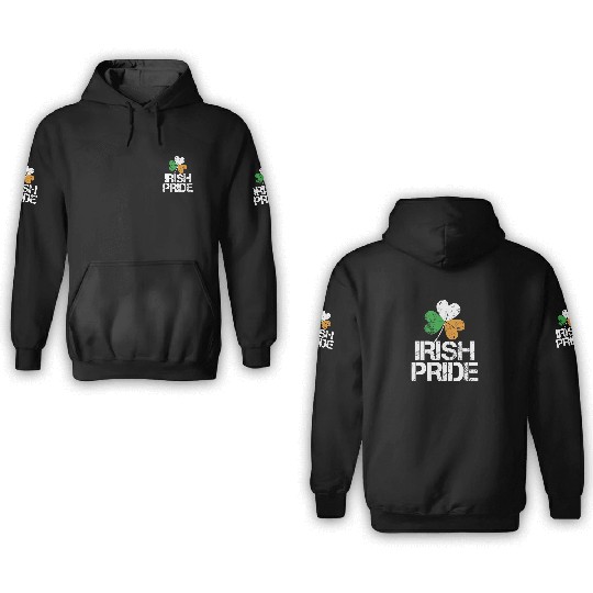 IRISH PRIDE Celtic Cross St Patricks Day 3D Hoodies