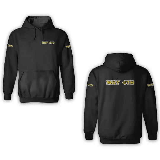 may 4th yellow grunge 3D Hoodies