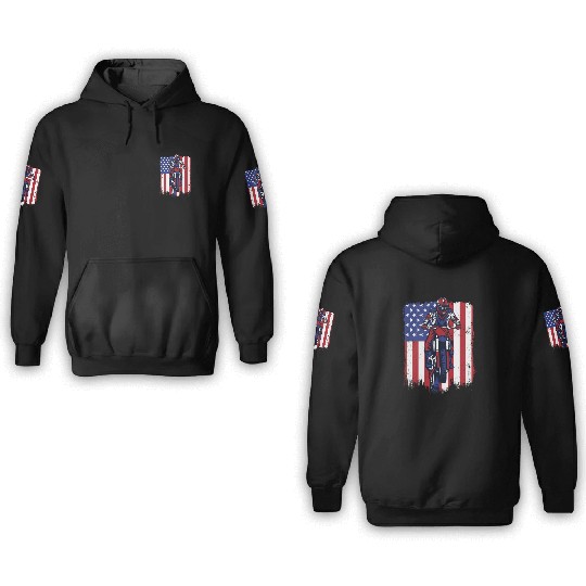 Motocross American Flag Motorcycle Racing Riders 3D Hoodies