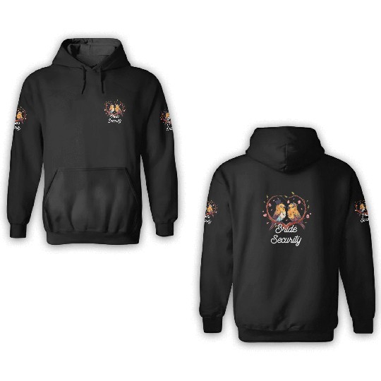 Bride Security Wedding Little Ring Bear 3D Hoodies
