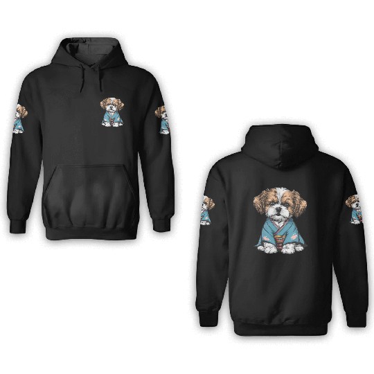 Shih Tzu In Kimono 3D Hoodies