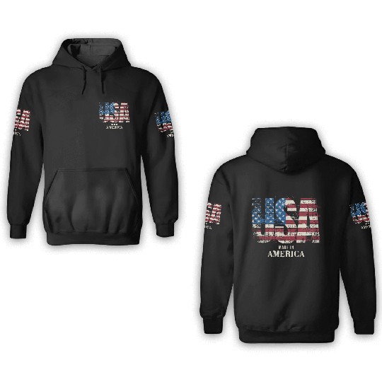 USA Made in America 3D Hoodies