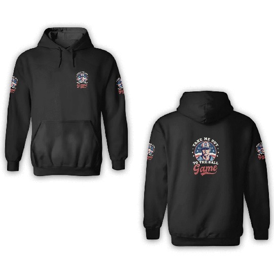 4th Of July Baseball Take Out To The Ball Game 3D Hoodies
