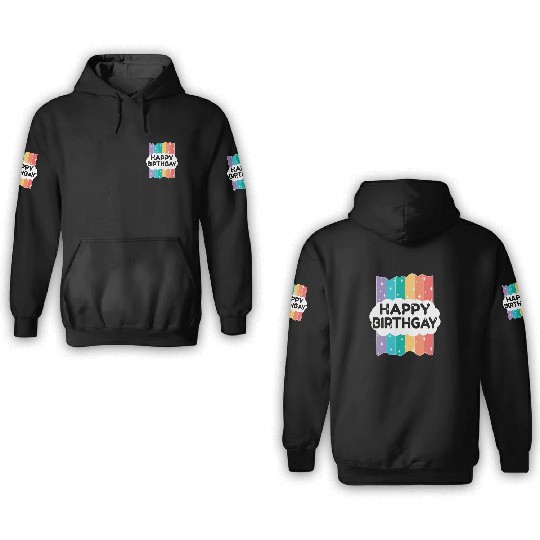 Happy Birthgay Lgbtq Rainbow 3D Hoodies