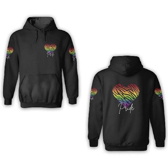 LGBTQ+Pride Rainbow heart-pattern tiger leather 3D Hoodies