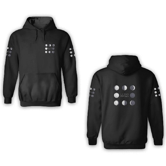 Cool Full Moon - Solar Eclipse, Moon Phases Total 3D Hoodies
