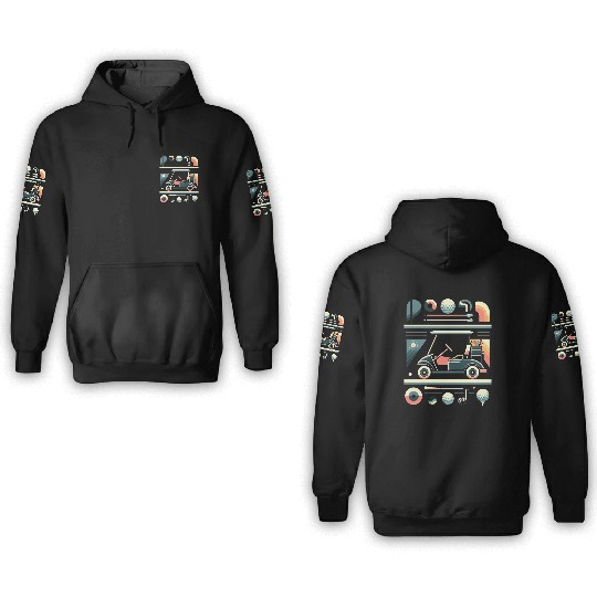 Vintage Golf Panorama 3D Hoodies