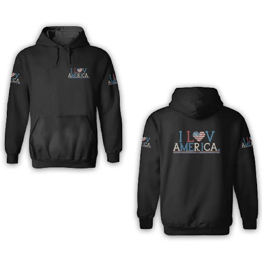 I Love America 3D Hoodies