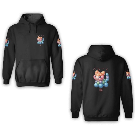 Japanese Balloon Cat 3D Hoodies