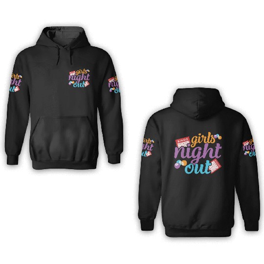 Girls Night Out Bingo Player Bingo 3D Hoodies