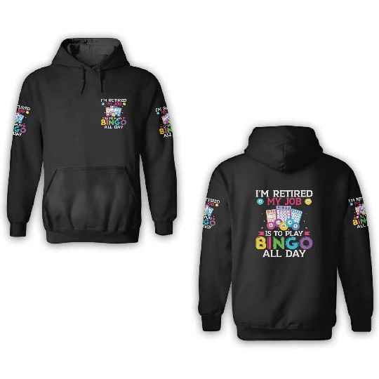 Retired Bingo Player 3D Hoodies