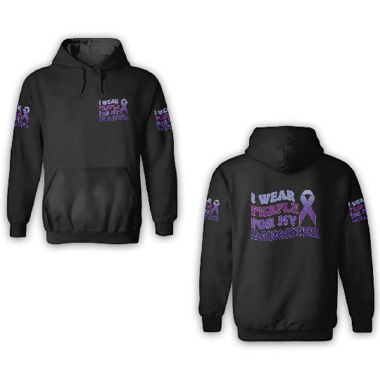 I Wear Purple For My Daughter Mom Dad Epilepsy 3D Hoodies