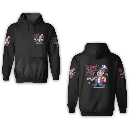 happy independence day 3D Hoodies