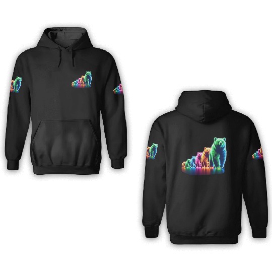 Neon Bears 3D Hoodies