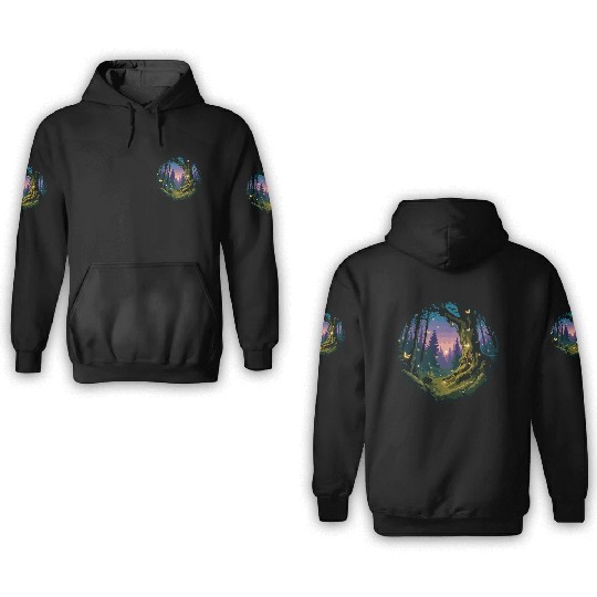 Enchanted Forest: Mystical Twilight 3D Hoodies