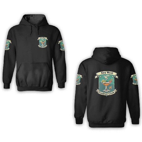 Key West Cocktail Club 3D Hoodies