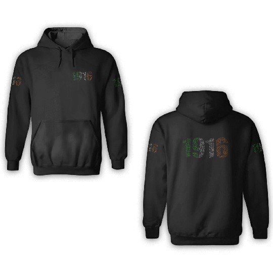 Easter 1916 Wordcloud 3D Hoodies