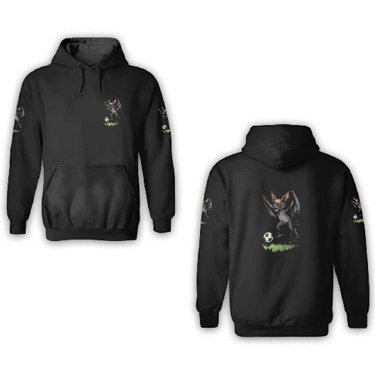 Fledermaus Bat Fußball Soccer Ball Bats 3D Hoodies