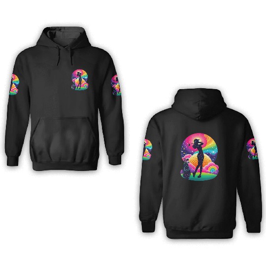 Womens Golf Galactic 3D Hoodies-Off Golfing Among Stars