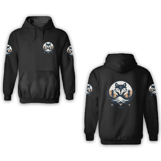 the beautiful forest fox 3D Hoodies