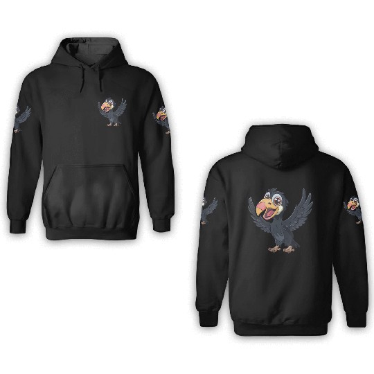 Joyful California Condor Cartoon Character 3D Hoodies
