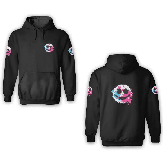 Graffiti Smiley Face - Urban Street Art 3D Hoodies