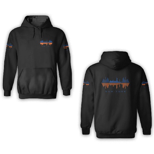 New York City Sound Waves 3D Hoodies