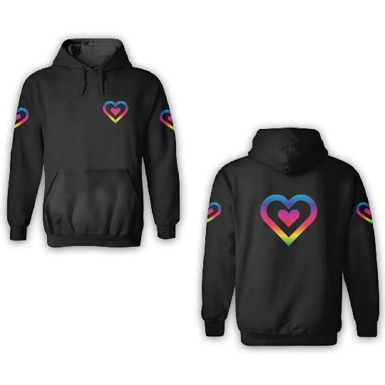 Rainbow Heart Homosexuality LGBT Love 3D Hoodies