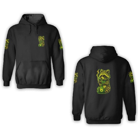 Weed Raccoon 3 3D Hoodies
